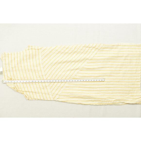 NEW Chico's Yellow Sunny Stripe Maxi Dress Size 2 US 12 Textured Linen - Picture 6 of 8